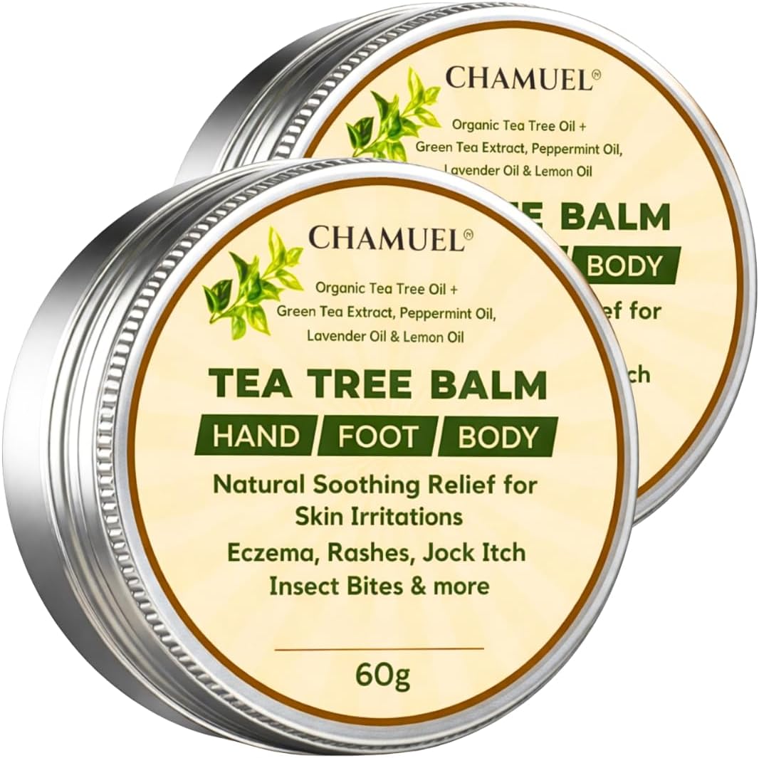 Tea Tree Oil Balm, Itchy Skin Relief for Soothing Rashes, Jock Itch, Athlete’s Foot, Folliculitis, Bug Bites. Natural Formula for Dry Sensitive Skin | Safe for All Ages 1pack