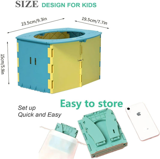 VUFVOID Travel Potty for Kids, Reusable Portable Folding Potty for Toddler, Travel Foldable Toilet for Travel Outdoor Camping, Toddler Potty Seat for Baby Training (Yellow)