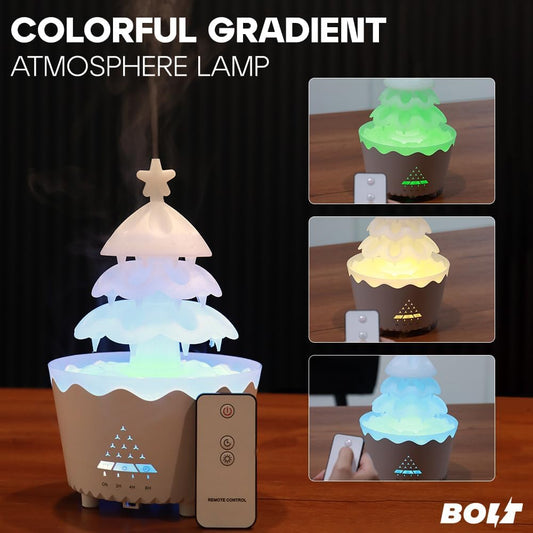 BOLT Pine Tree Humidifier 250ml - Ultrasonic Cool Mist Humidifier, Compact Design, Modern Aesthetic, Humidity Control for Dry Seasons, 7 Color Settings, Great For Bedroom, Nursery, Office, Lounge