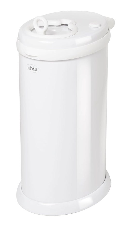 Ubbi Steel Diaper Pail and OXO Tot Perfect Pull Wipes Dispenser - Gray
