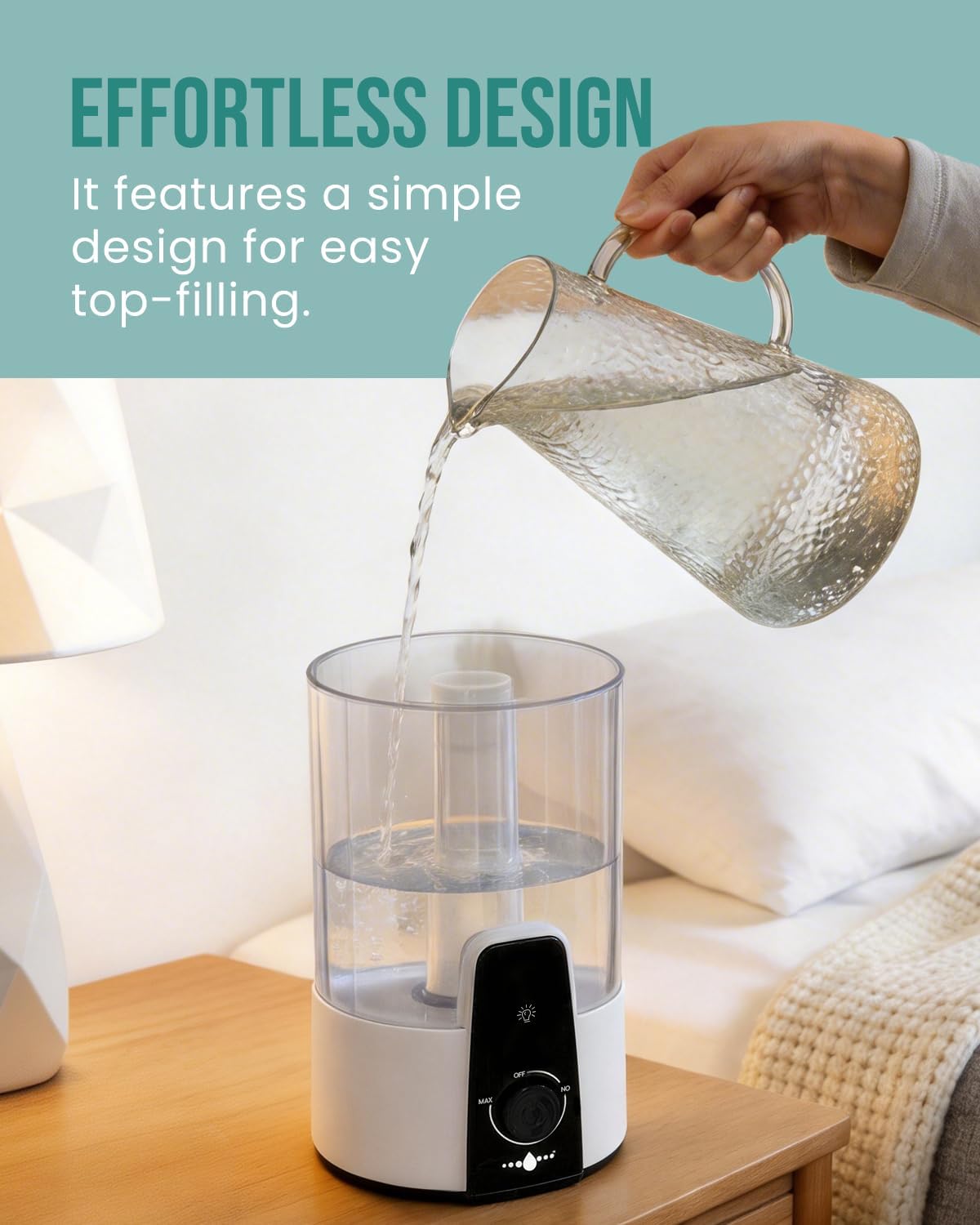 Nursery Humidifiers for Bedroom,1.06Gal(4L) humidifier for baby,3-in-1 Humidifier & Aroma Diffuser & Night Light,Dishwasher-Safe Tank Easy to Clean,Top Fill,360° Ultra-Fine Spray,Auto Shut-Off,White