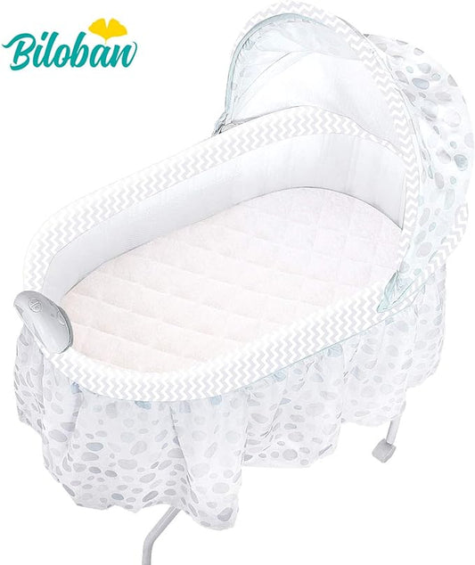Waterproof Bassinet Mattress Pad Cover Compatible with Delta Children Sweet Dream Bassinet & Beberoad Love Baby Travel Bassinet, 2 Pack, Ultra Soft Surface, Breathable and Easy Care