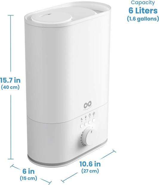 Everlasting Comfort 6L Humidifiers for Bedroom, Quiet 50HR Runtime No-Filter Supersized Cool Mist Humidifier Large Room for Whole House, Plants, Baby Nursery, Allergies, Dry Skin, Congestion, Indoor