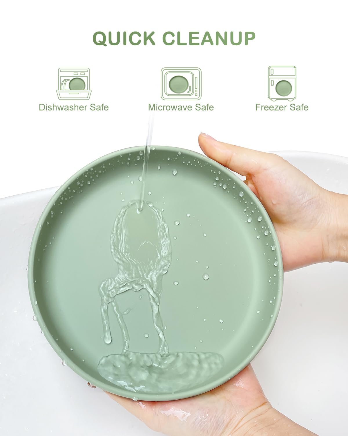 Classic Toddler Plates with Suction (3 Pack), Non Toxic & BPA Free Silicone Suction Plates for Baby Toddler Kids, Non Slip Baby Dinner Dishes Microwavable & Dishwasher Safe