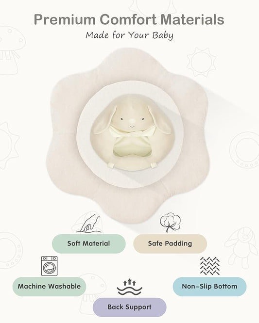 3-in-1 Baby Play Mat, Baby Seats for Infants for Sitting Up, Tummy Time Mat with 5 Detachable Toys, Activity Gym & Playmats for Babies 0-6 6-12 Months, Newborn Babies Shower Gifts