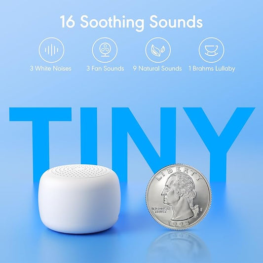 Portable Sound Machine for Baby Adults,Travel Sound Machine,Mini White Noise Machine,16 Non-looping Sounds &Timer, Memory Function,Sleep Sound Machines Perfect for Privacy Hotel Gift (Tiny)