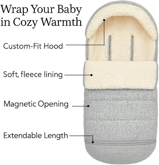 Stroller Footmuff Bunting Bag for Winter – Universal Stroller Cover for Cold Weather, Compatible with UPPAbaby Vista V2 / V3 / Vista/Cruz/Cruz V2 / RumbleSeat/Ridge/Minu – Storage Bag Included