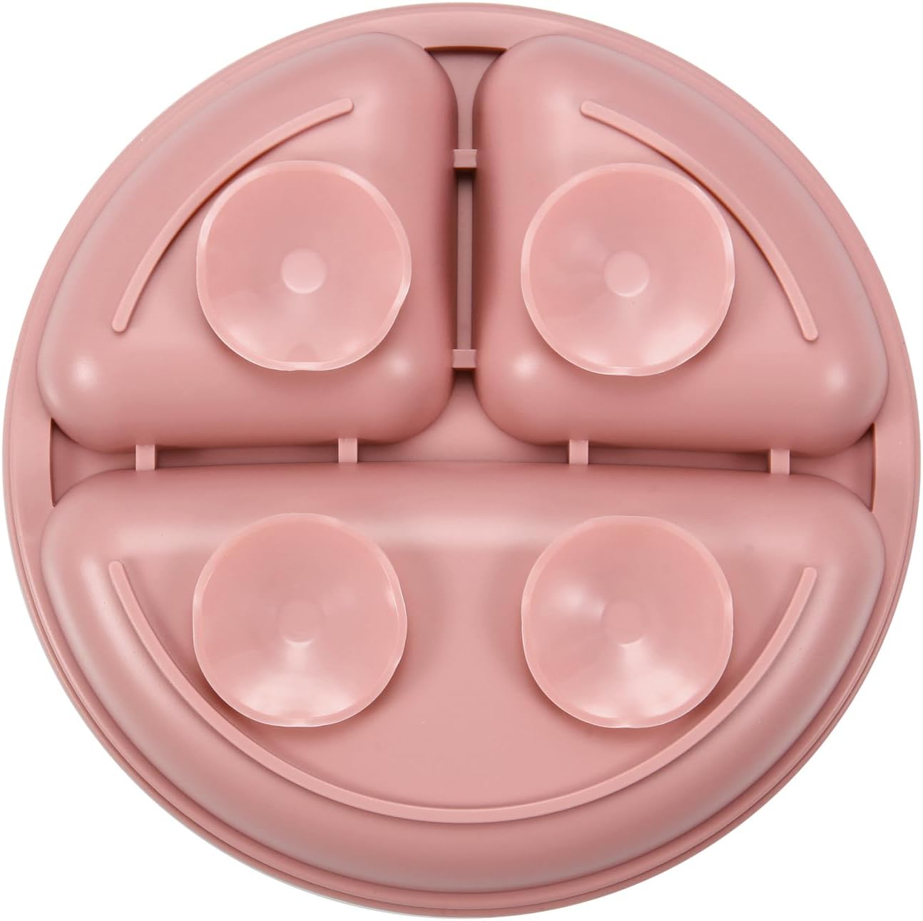 PandaEar 2 Pack Toddler Divided Suction Plates with 2 Spoons 2 Forks for Babies | Silicone Baby Led Weaning Supplies Self Feeding Eating Utensils | BPA-Free Baby Feeding Set - Pink