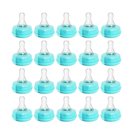 Blue Baby Bottle Nipples 20-Pack – Universal Fit, BPA-Free, Anti-Colic Design, Infants, and Toddlers (20 Count, Pack of 1, Slow Flow)