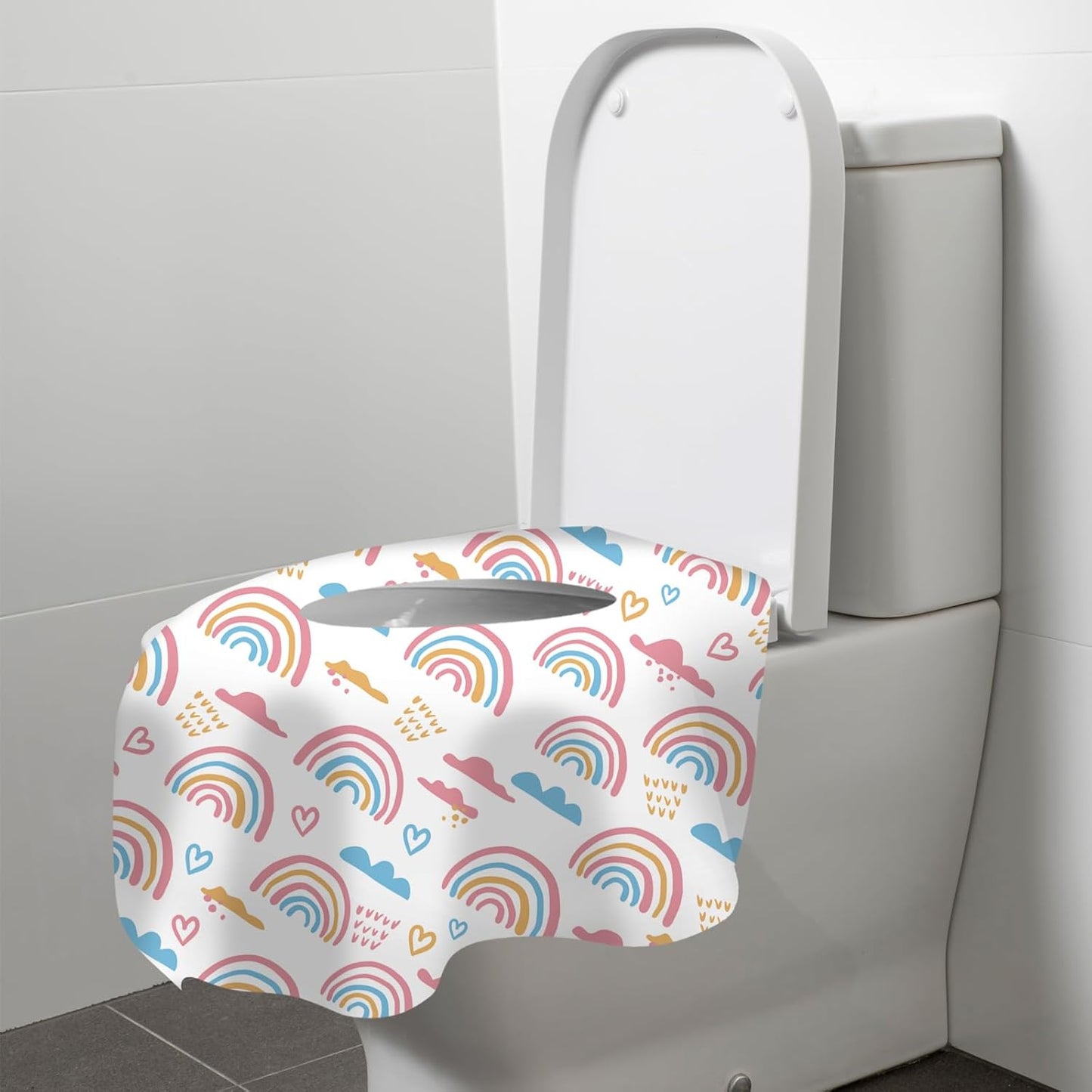 60 Pack Toilet Seat Covers Disposable, Extra Large Waterproof Toilet Cover for Toddlers & Adults, Individually Wrapped Travel Essential Portable Potty Training in Public Restrooms, Trip - Dinosaur