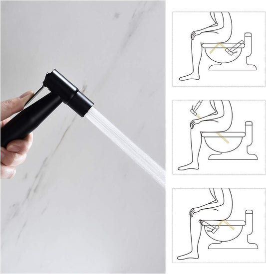 Matte Black Handheld Bidet Sprayer for Toilet & Cloth Diaper Cleansing