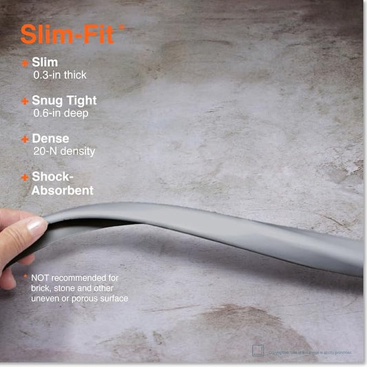 Roving Cove Slimfit Edge Protector for Baby Proofing (9ft Small Edges Only), Soft Rubber Foam Furniture Safety Bumper Guard, Desk Cushion, 3M Adhesive, Stone Grey