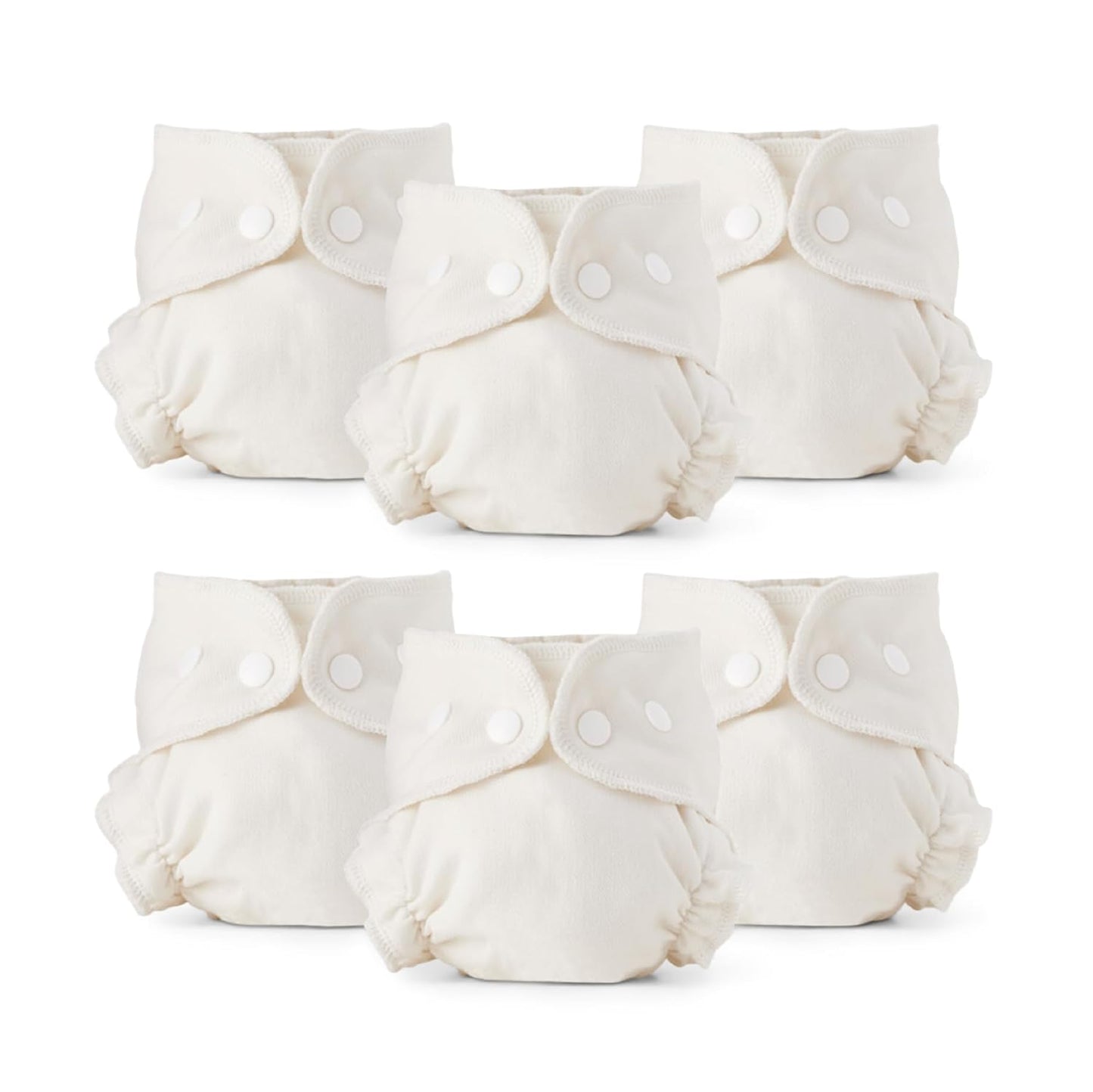 Esembly Cloth Diaper Inner - Organic Cotton Fitted Diaper- Soft, Ultra-Absorbant, Trim-Fitting Layer to Pair with Waterproof Outer for Blowout-Proof Diapering - 3-Pack, Size 1 (7-17lbs)