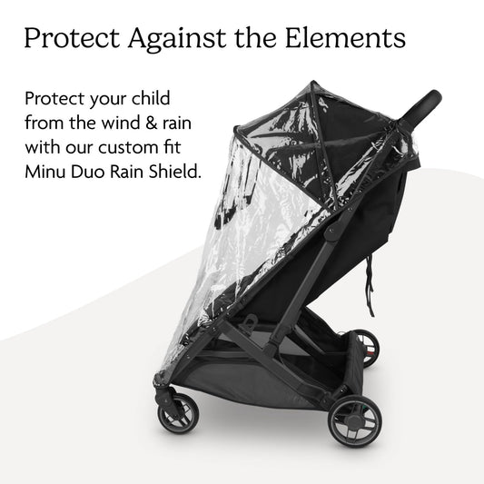 UPPAbaby Minu Duo Rain Shield - Waterproof and Windproof Coverage - Ventilated Design - Quick Attachment - Easy Access to Children