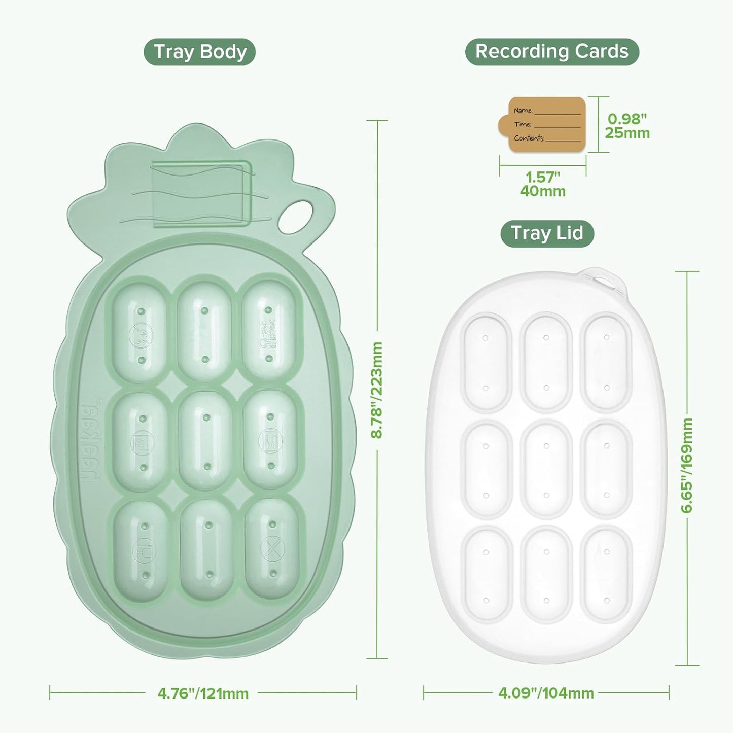 Haakaa Silicone Nibble Freezer Tray -Breastmilk Popsicle Mold - Baby Fruit Food Feeder Tray - Baby Food Maker - Ice Cube Tray - 4 Months+ Babies - BPA Free -Apricot