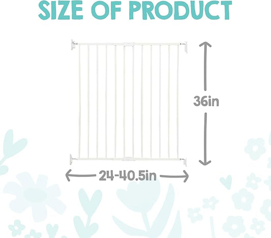 Regalo 2-in-1 Extra Tall Easy Swing Stairway and Hallway Walk Through Baby Gate, White, 24" - 40.5" Wide