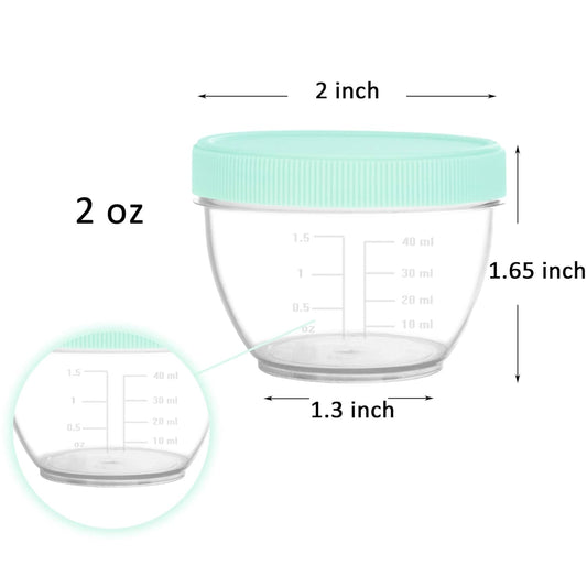 Youngever 18 Sets Baby Food Storage, 2 Ounce Plastic Baby Food Containers with Lids and Labels (Urban Colors)