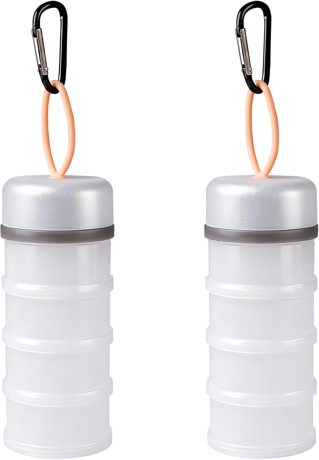 Protein Powder Container with Funnels Stand, 4 Stackable Protein Powder Dispenser for Travel, Fitness and Workout, 2 Pcs