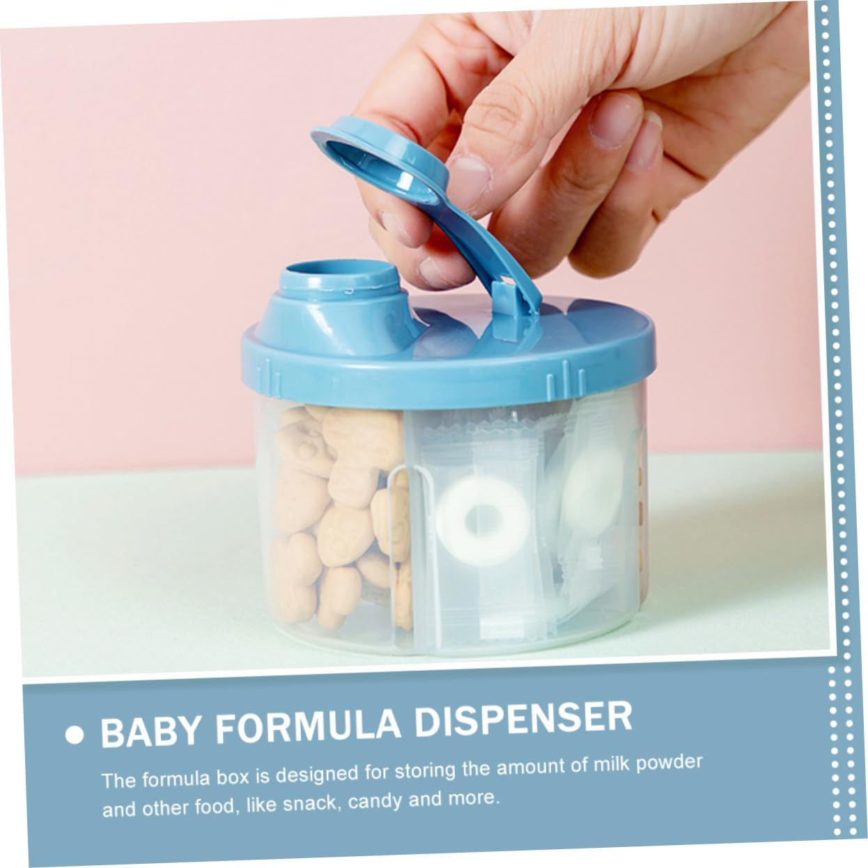 Toddmomy Baby Formula Dispenser 2-Pack Portable Milk Powder Container with 4 Compartments Leak-Proof Storage Box for Travel and Outdoor Activities