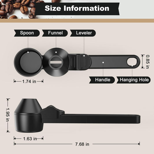 Coffee Scoop With Funnel, Precise Measuring For Ground Coffee, Protein/powder/hot Cocoa, Fits Reusablebaby Formula Dispensers & K Cups