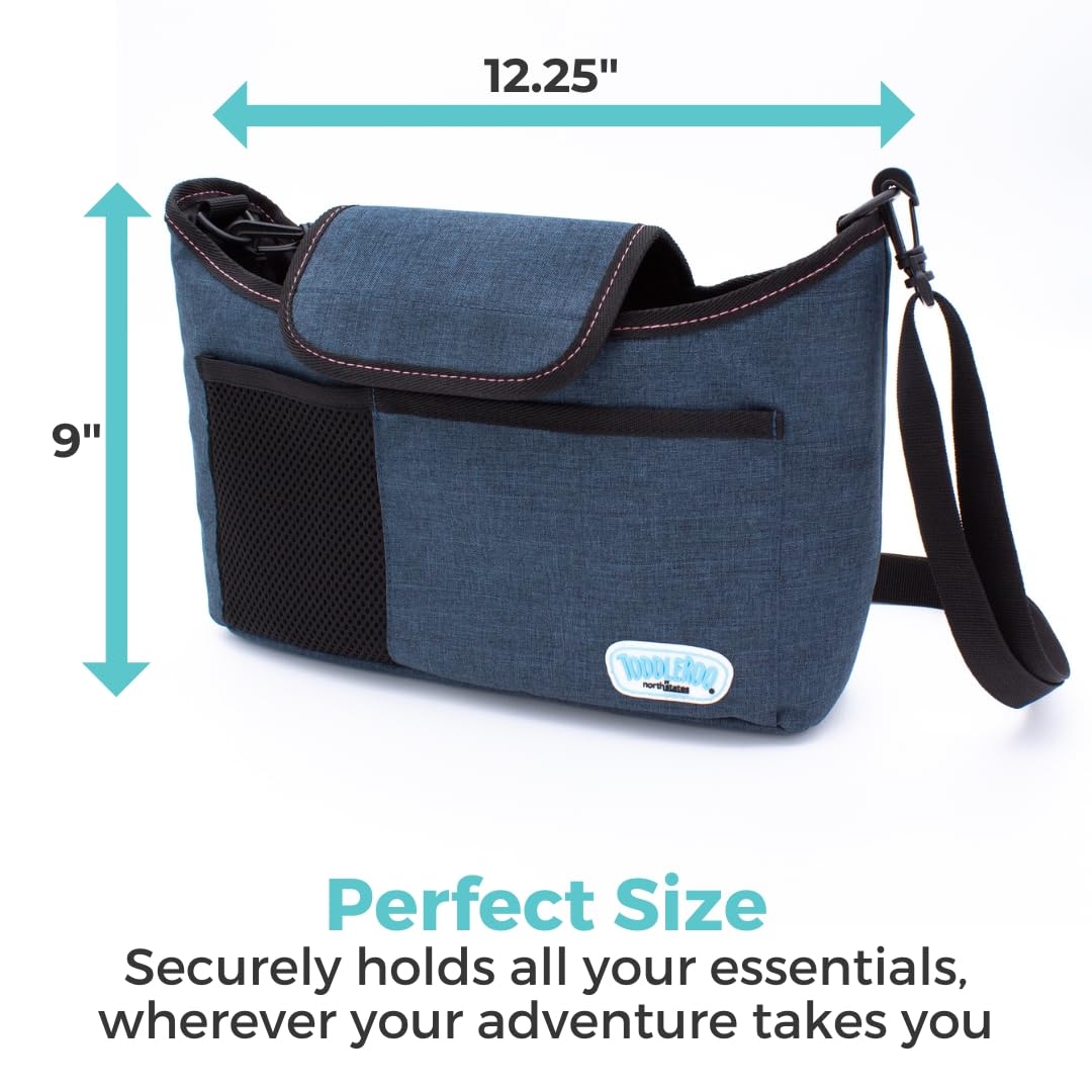 Toddleroo by North States - Baby Stroller Organizer: Universal Stroller Caddy with Cup Holder - Adjustable Storage Attachment for Strollers - Navy