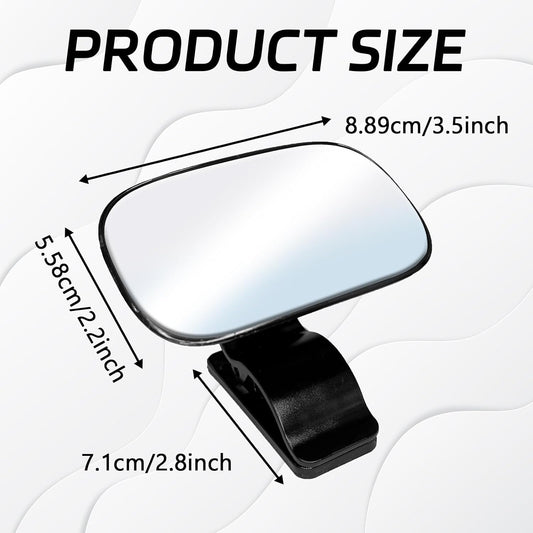 Car Seat Mirror for Baby Rear Facing, 3.5" x 2.2" HD Glass 360 Degree Adjustable Curved Large View Mirror, Wide Angle Convex Clip-on Mirrors for Rear Child Observation, Car Interior Accessories