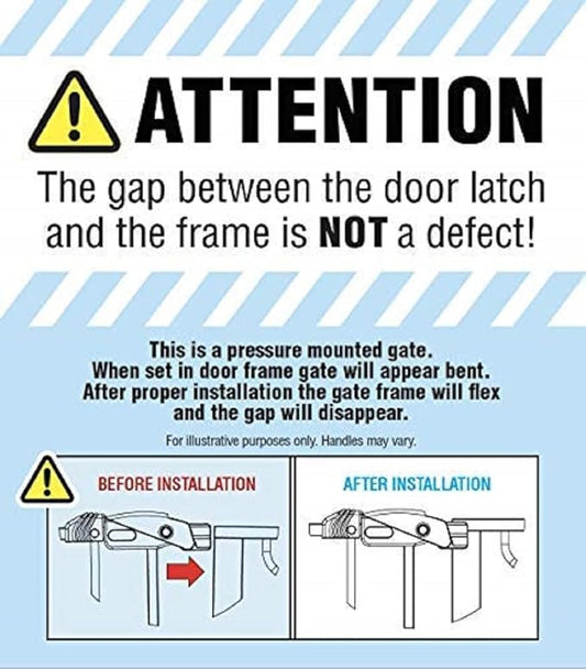 Regalo Safety 29-38.5" Baby Gate for Doorways & Bottom of Stairs, Pressure Mounted Baby Gate with Door for Babies, Toddlers & Pets, Tested & Safe for 30 Years, American Designed, American Owned, White