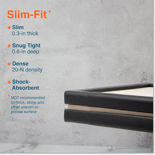 Roving Cove Slimfit Corner Edge Protector for Baby Proofing (Small 18ft Edge 8 Corners), Furniture Safety Bumper Guard, Soft NBR Rubber Foam, 3M Adhesive, Onyx Black