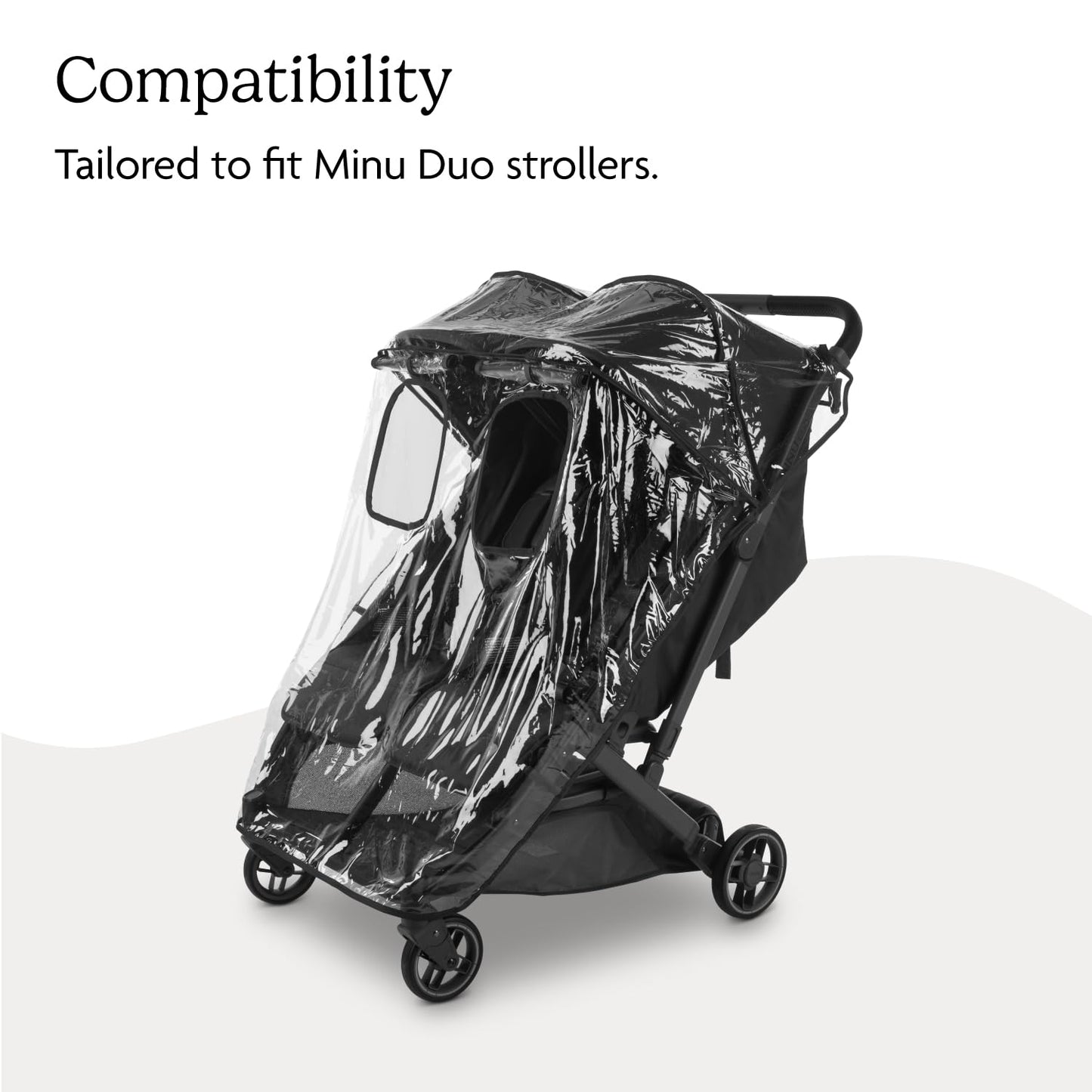 UPPAbaby Minu Duo Rain Shield - Waterproof and Windproof Coverage - Ventilated Design - Quick Attachment - Easy Access to Children