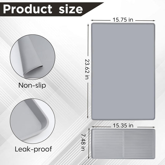 Bottle Maker Formula Machine Mat,With Draining Mat,Compatible with Baby Brezza Formula Dispenser Machine,Silicone Pad,Prevent Spills,Suitable for Formula Dispenser Machine