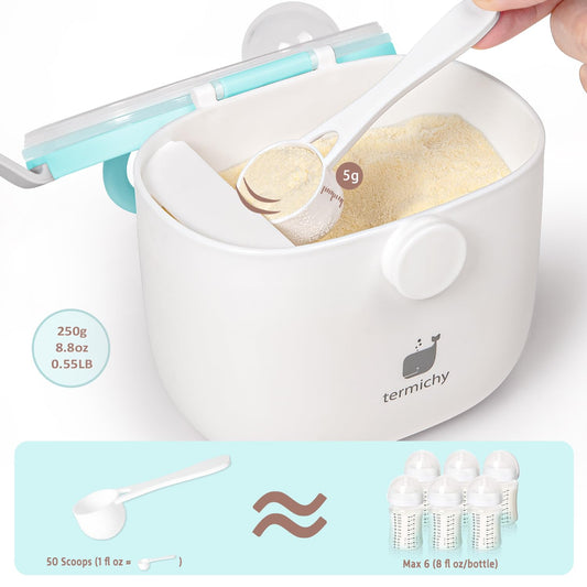 Termichy Baby Formula Dispenser, Portable Formula Dispenser Container with Scoop and Carry Handle for Travel Outdoor Activities for Baby Infant, 500ml