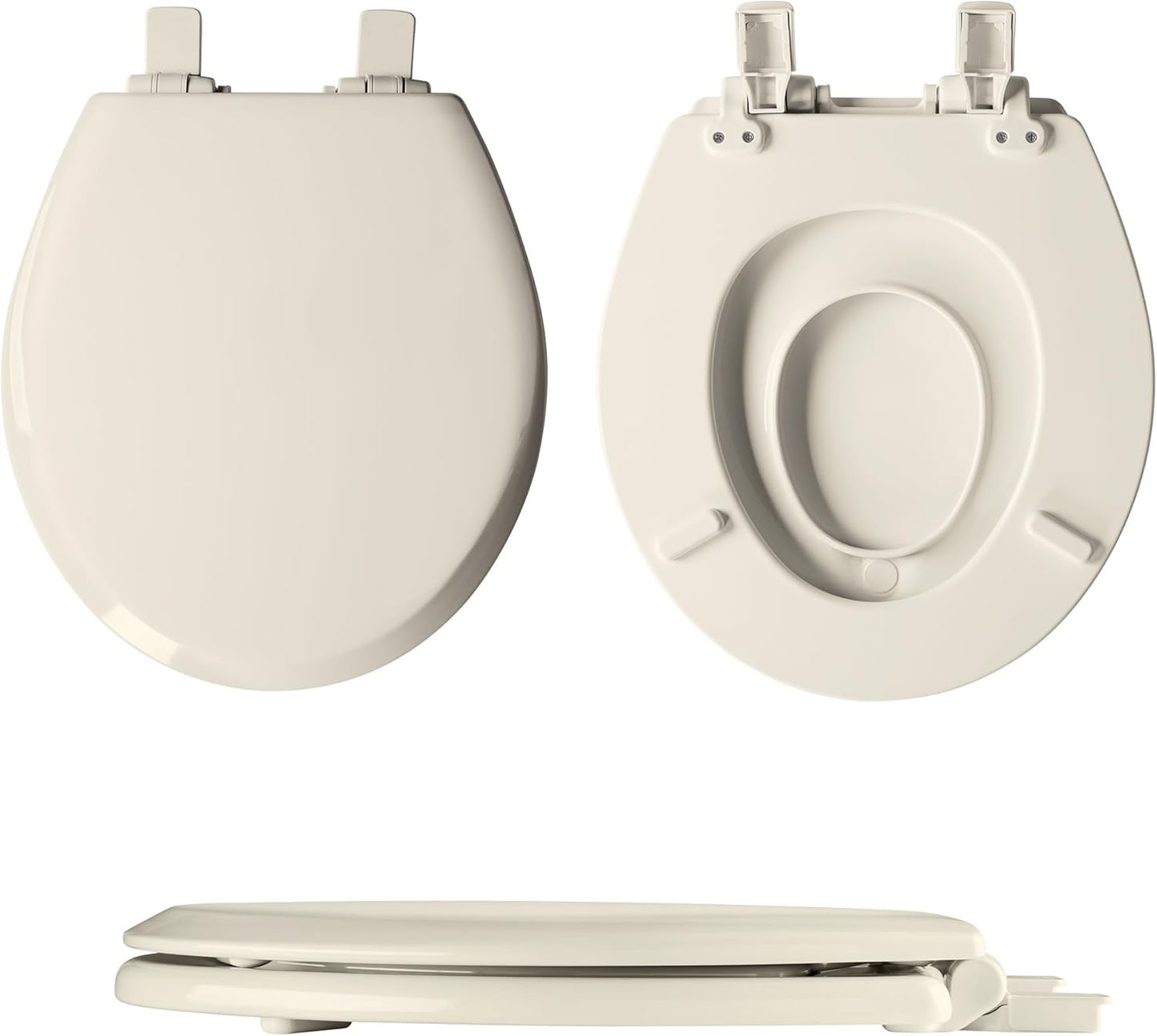 Mayfair NextStep2 Toilet Seat with Built-In Toddler Potty Training Seat, Slow Close, Easy Clean, Magnetic Removable Kids Seat, ELONGATED, Biscuit