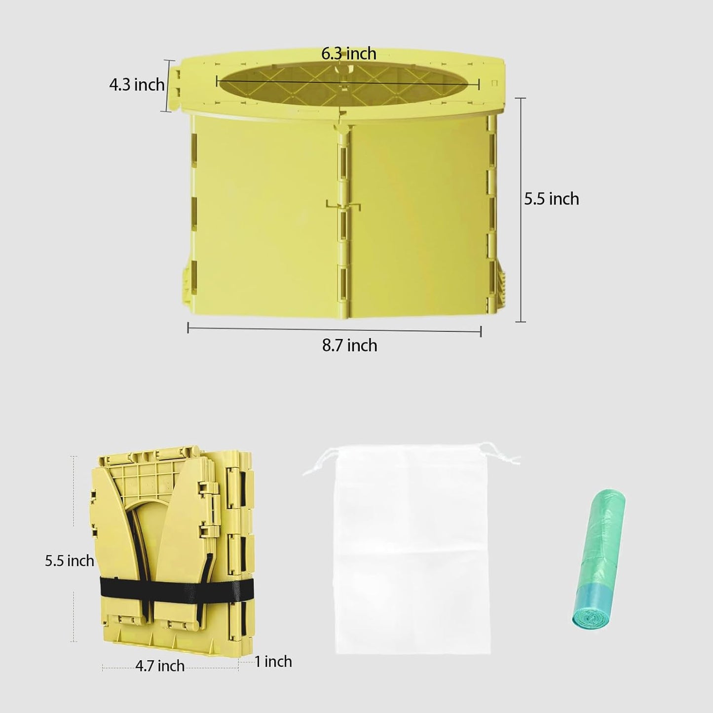 Portable Potty Seat for Toddler Foldable Travel Potty Training Toilet Seat with Cleaning Bags Reusable for Outdoor Camping, Travel, Kids Toddler Travel Potty Seat (Green)