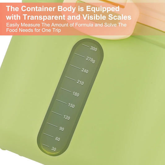 Accmor Baby Formula Dispense On The Go, Portable Milk Powder Formula Dispenser with Scoop,Formula Containers for Travel Hold 8.5oz/240g Formula,Green