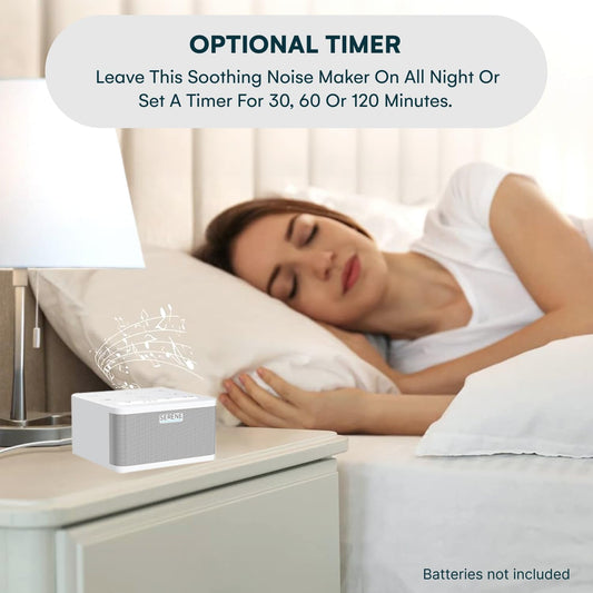 Serene Evolution 45 Sound Portable White Noise Machine - Sleep Sound Machine for Adults, Kids, Baby, Home, Office Privacy - White Noise Machine for Office - Nature Sound Machine - White Noise Maker