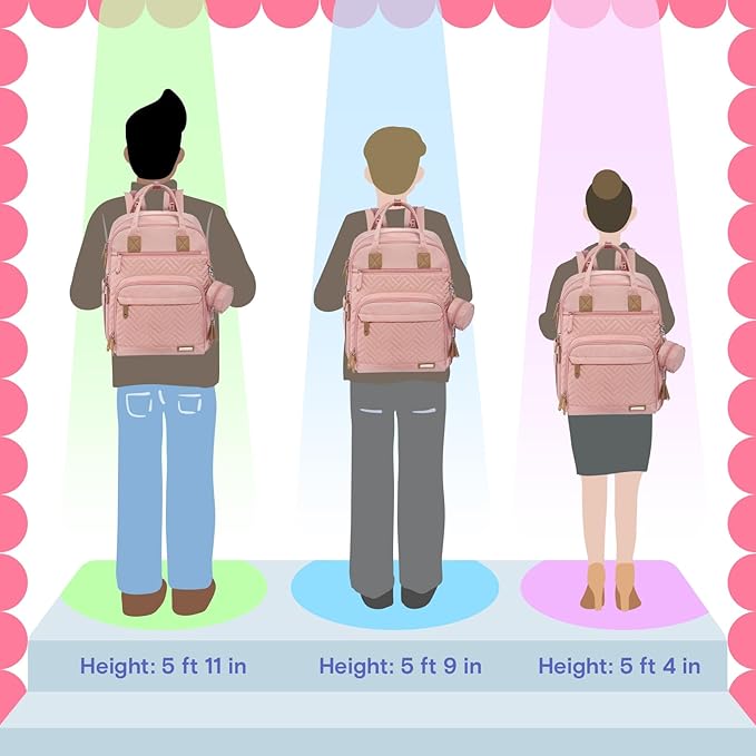 iniuniu Diaper Bag Backpack, 4 in 1 kit Large Unisex Baby Bags for Boys Girls, Waterproof Travel Back Pack with Pouch