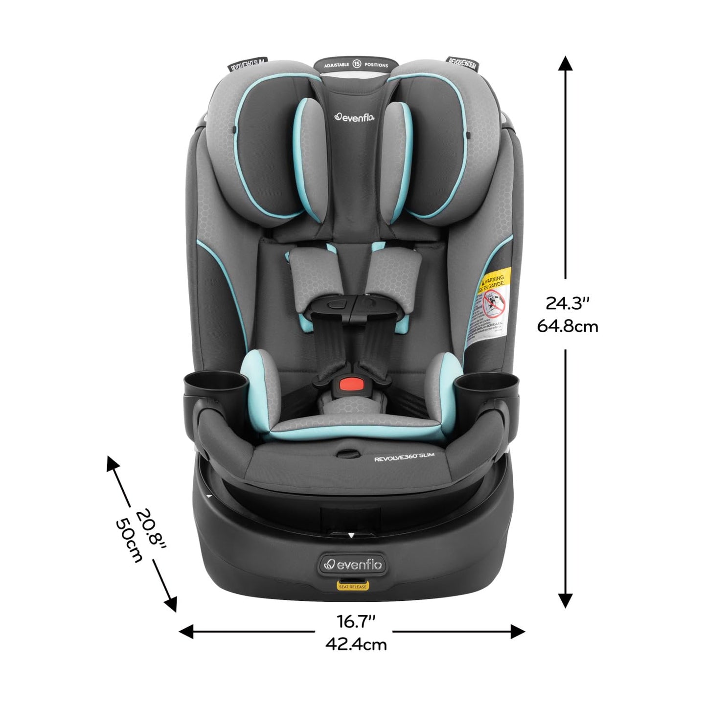 Evenflo Revolve360 Slim 2-in-1 Rotational Car Seat (Canton Black)