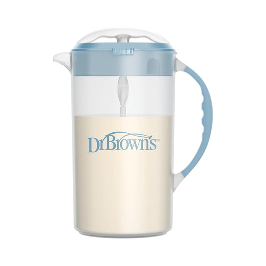 Dr. Brown's Baby Formula Mixing Pitcher with Adjustable Stopper, Locking Lid, and No Drip Spout, 36 oz, BPA-Free, Blue, 1-Pack