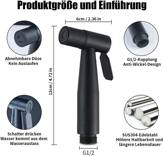 Handheld Bidet Sprayer for Toilet Kit,Stainless Steel Muslim Shower Toilet Bidet Faucets Attachment Set with T-Valve,Adjustable Water Pressure,Toilet Hose Sprayer,Cloth Diaper Spraye for Baby Wash
