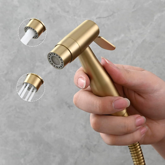 Tecmolog Dual Mode Bidet Sprayer Head Stainless Steel Cloth Diaper Shattaf Hygiene Toilet Replacement, White, WS024AW