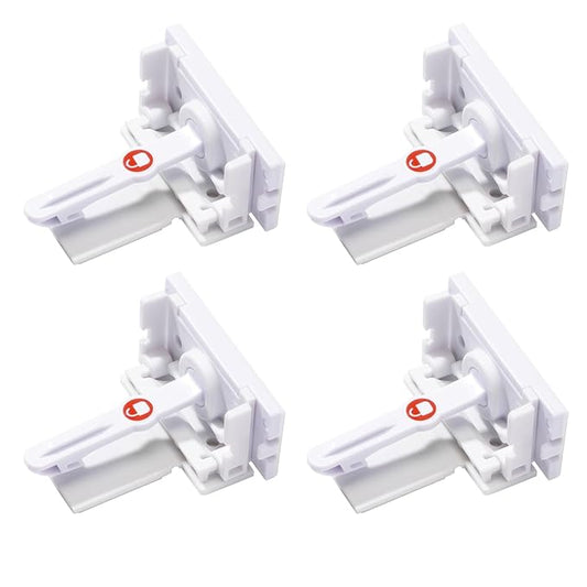 Safety 1st - Secure-to-Explore Adhesive Cabinet Locks Baby Proofing, Child Locks for Cabinets and Drawers (4 Locks), White