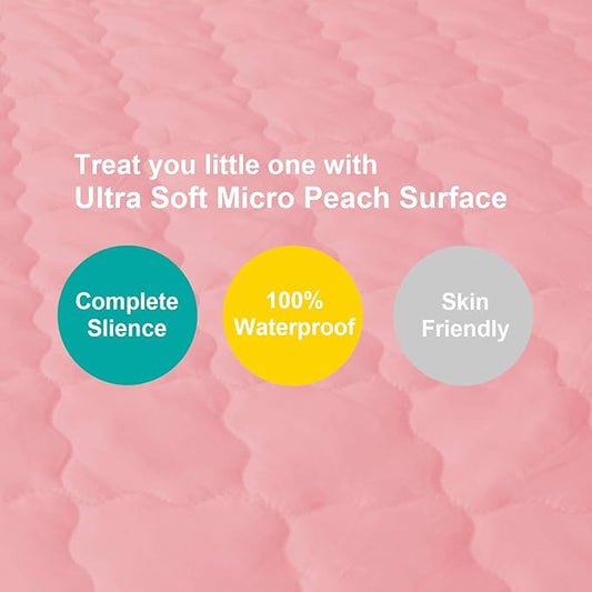 Pack and Play Mattress Protector Sheets Fitted Waterproof Pack and Play Mattress Pad Cover, Compatible with Graco Pack n Play & Dream On Me & Pamo Babe, Playpen/Playard Sheet Quilted, Pink, 39" x 27"