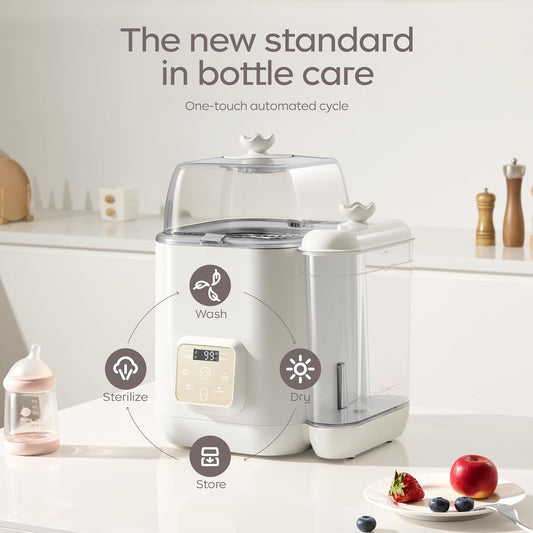 Bc Babycare Clarvion Baby Bottle Washer, Sterilizer & Dryer with 72-Hour Hygienic Storage – Deep Clean >99.99% Germs | BPA-Free | Up to 4 Bottles & Pump Parts