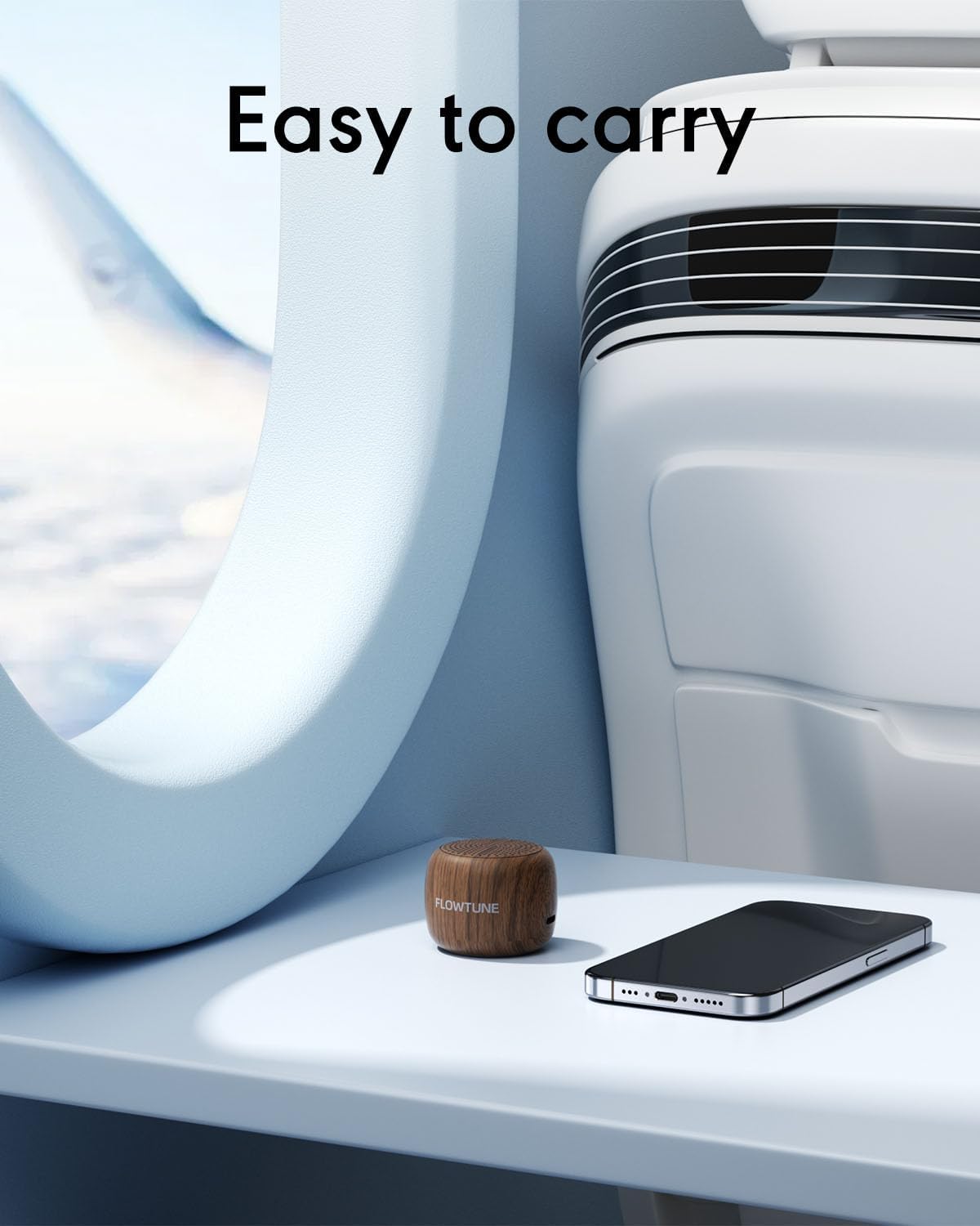 Sound Machine Flowtune White Noise Machine for Baby Adults, Mini Portable Sound Machine for Travel, 6H Timer, 18 Soothing Sleep Sounds Gift (Wood Grain)