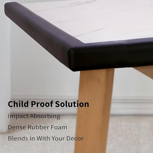 Baby Proofing Edge and Corner Guards, (16.4ft Edge + 4 Corners) Safety Furniture Bumper, Baby Corner Protector for Fireplace, Table, Stair, Cabinet, 3M Adhesive, Black