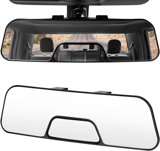 JOYTUTUS Rear View Mirror, 12 Inch Panoramic Anti-Glare Rearview with baby Mirror, Interior Clip-on Wide Angle Convex to Reduce Blind Spot, Effectively for More Car SUV Trucks