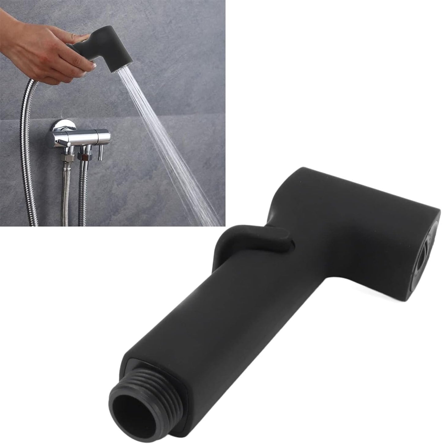 TOPINCN Black Bidet Sprayer Stainless Steel Bidet Attachment for Toilet Handheld Cloth Bathroom Diaper Sprayer for Kitchen Adjustable Water Pressure