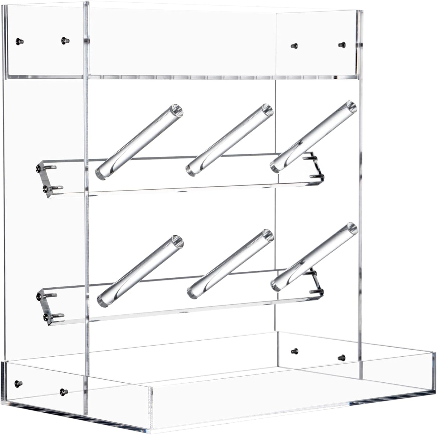 Baby Bottle Drying Rack Space Saving Acrylic Vertical Bottle Dryer Rack with Drip Tray - Clear Kitchen Countertop Storage Organizer–Fast Drying and Easy Cleanup - 10.3 x 6.3 x 10.6 in