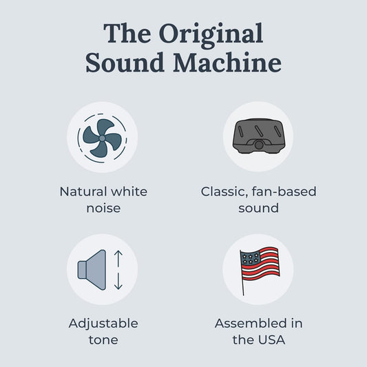 Yogasleep Dohm UNO White Noise Sound Machine (White) With Real Fan Inside for Non-Looping White Noise, For Travel, Office Privacy, Meditation, Sleep Aid For Adults & Baby, Registry Gift
