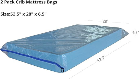 2 Pack Small Mattress Storage Bags with Zipper -4 Mil Plastic Waterproof Mattress Bags for Moving and Storage